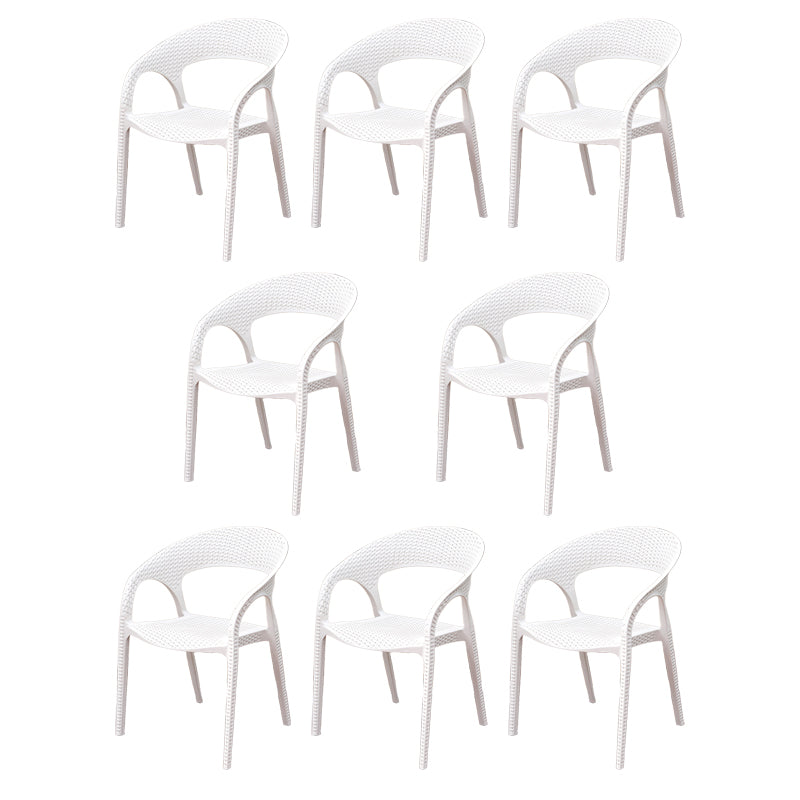 Contemporary Plastic Outdoors Dining Chairs Stacking Patio Dining Chair