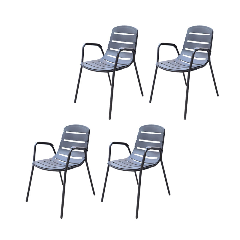 Contemporary Plastic Outdoors Dining Chairs Stacking Patio Dining Chair