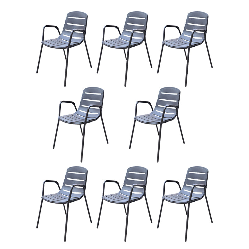Contemporary Plastic Outdoors Dining Chairs Stacking Patio Dining Chair