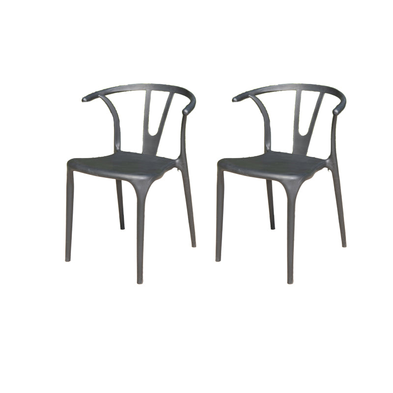 Contemporary Plastic Outdoors Dining Chairs Stacking Patio Dining Chair