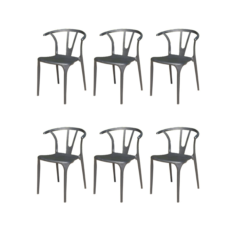 Contemporary Plastic Outdoors Dining Chairs Stacking Patio Dining Chair