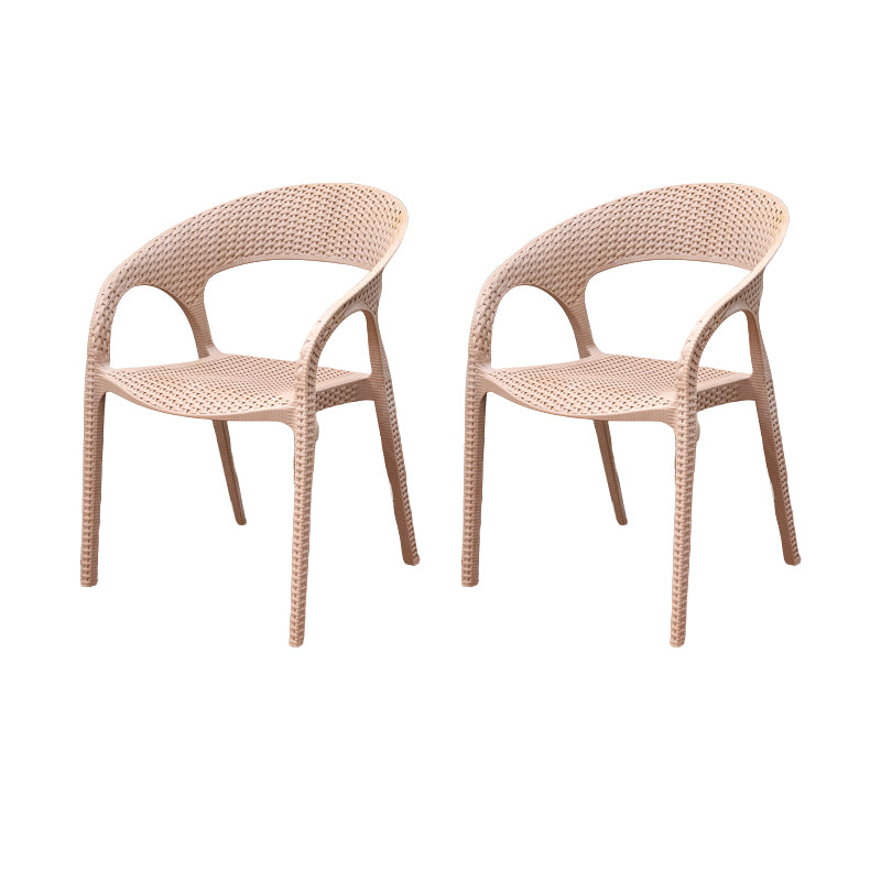 Contemporary Plastic Outdoors Dining Chairs Stacking Patio Dining Chair