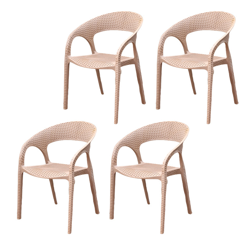 Contemporary Plastic Outdoors Dining Chairs Stacking Patio Dining Chair