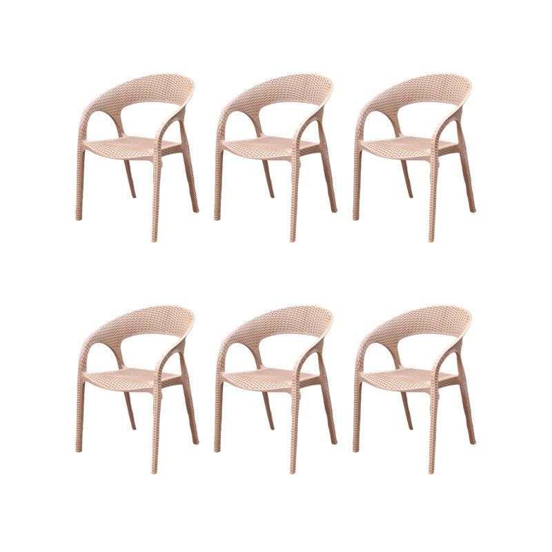 Contemporary Plastic Outdoors Dining Chairs Stacking Patio Dining Chair