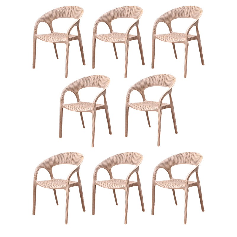 Contemporary Plastic Outdoors Dining Chairs Stacking Patio Dining Chair