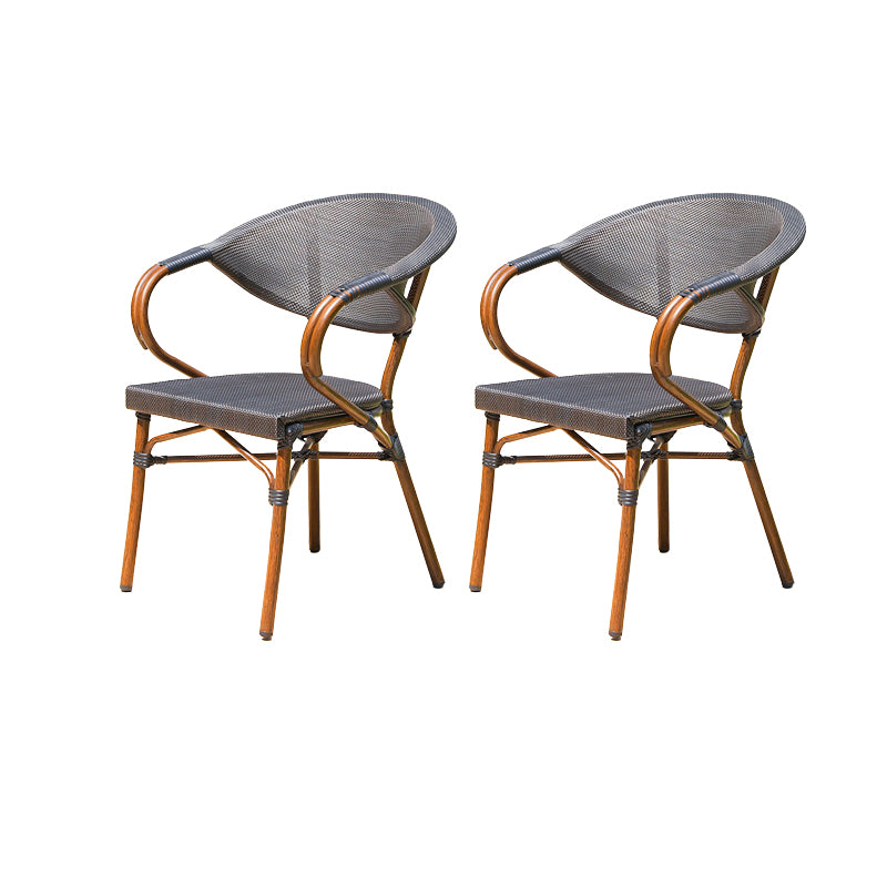 Contemporary Plastic Outdoors Dining Chairs Stacking Patio Dining Chair