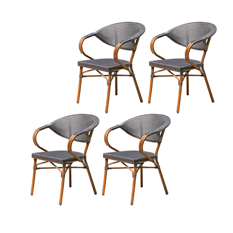 Contemporary Plastic Outdoors Dining Chairs Stacking Patio Dining Chair