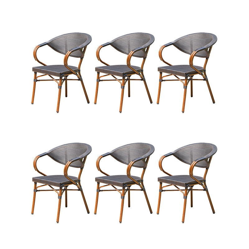 Contemporary Plastic Outdoors Dining Chairs Stacking Patio Dining Chair
