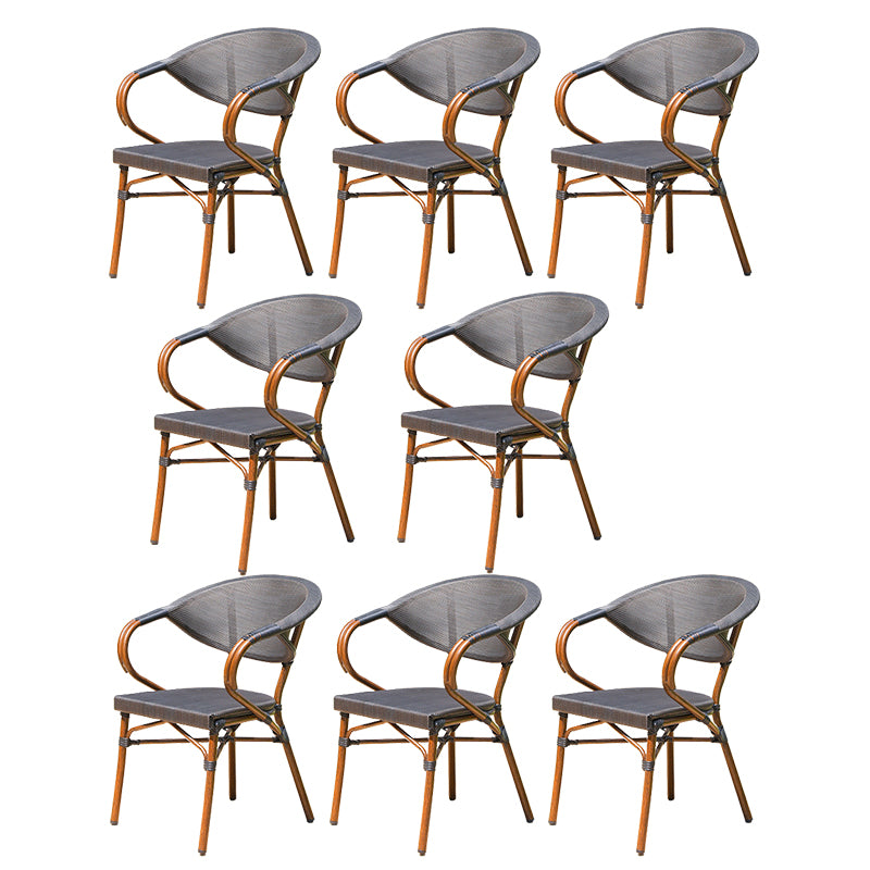 Contemporary Plastic Outdoors Dining Chairs Stacking Patio Dining Chair