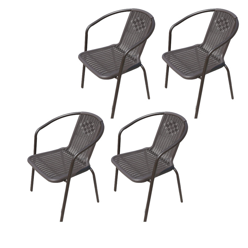 Contemporary Plastic Outdoors Dining Chairs Stacking Patio Dining Chair