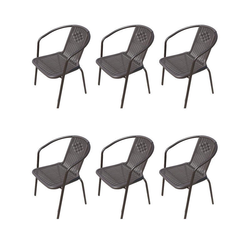 Contemporary Plastic Outdoors Dining Chairs Stacking Patio Dining Chair