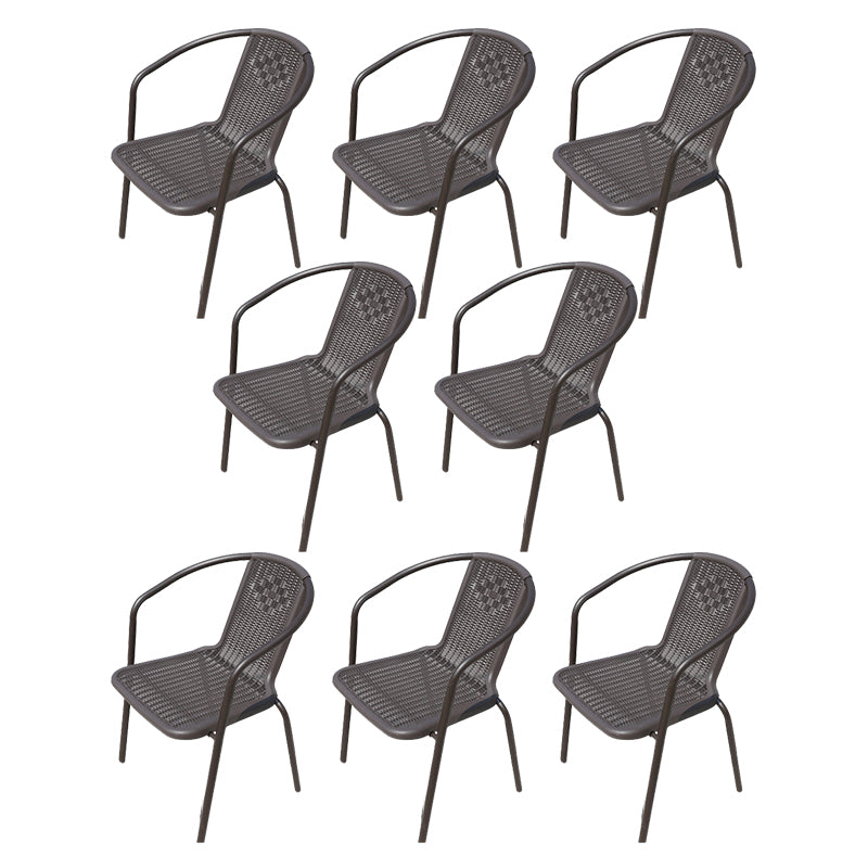 Contemporary Plastic Outdoors Dining Chairs Stacking Patio Dining Chair
