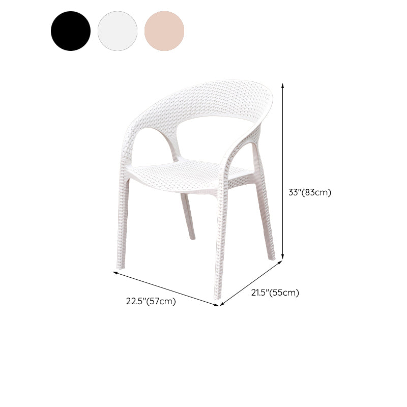 Contemporary Plastic Outdoors Dining Chairs Stacking Patio Dining Chair