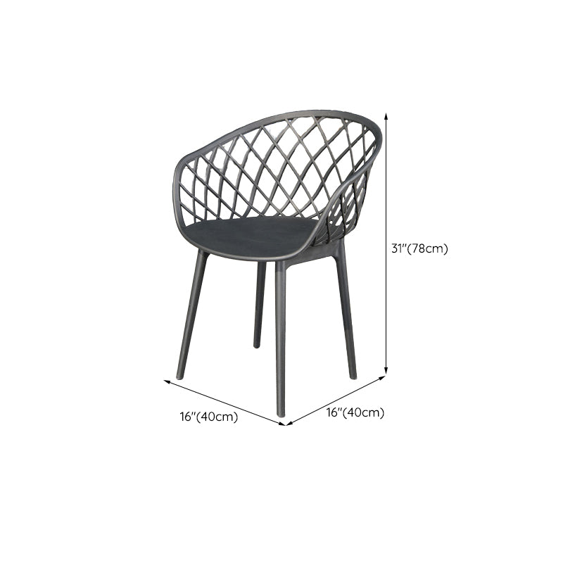Contemporary Plastic Outdoors Dining Chairs Stacking Patio Dining Chair