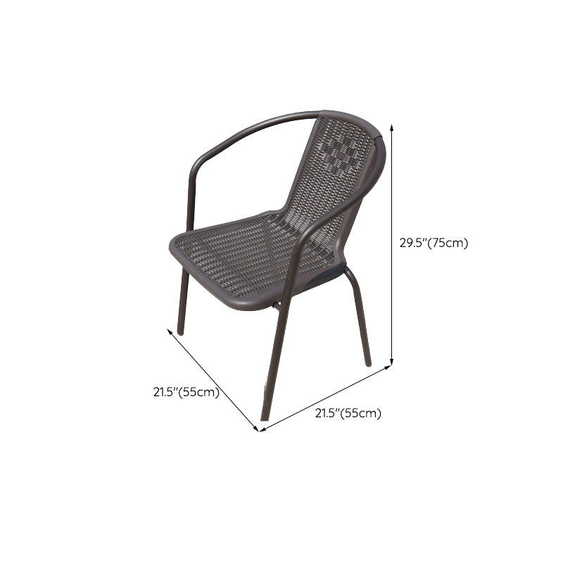 Contemporary Plastic Outdoors Dining Chairs Stacking Patio Dining Chair