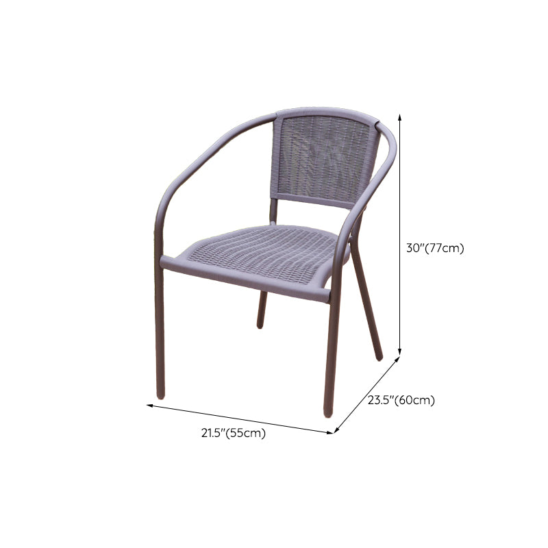 Contemporary Plastic Outdoors Dining Chairs Stacking Patio Dining Chair
