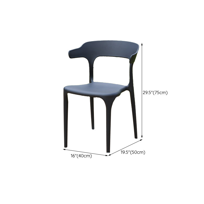 Contemporary Plastic Outdoors Dining Chairs Stacking Patio Dining Chair