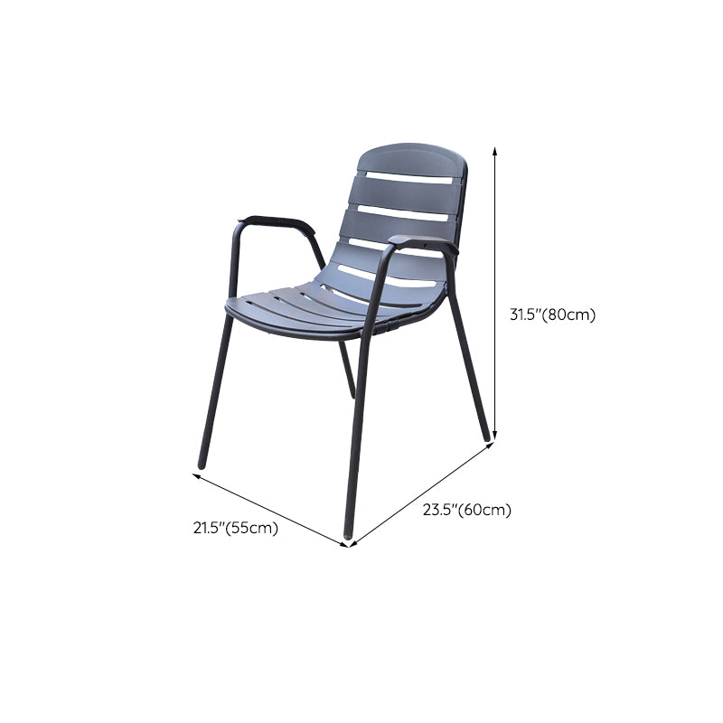Contemporary Plastic Outdoors Dining Chairs Stacking Patio Dining Chair