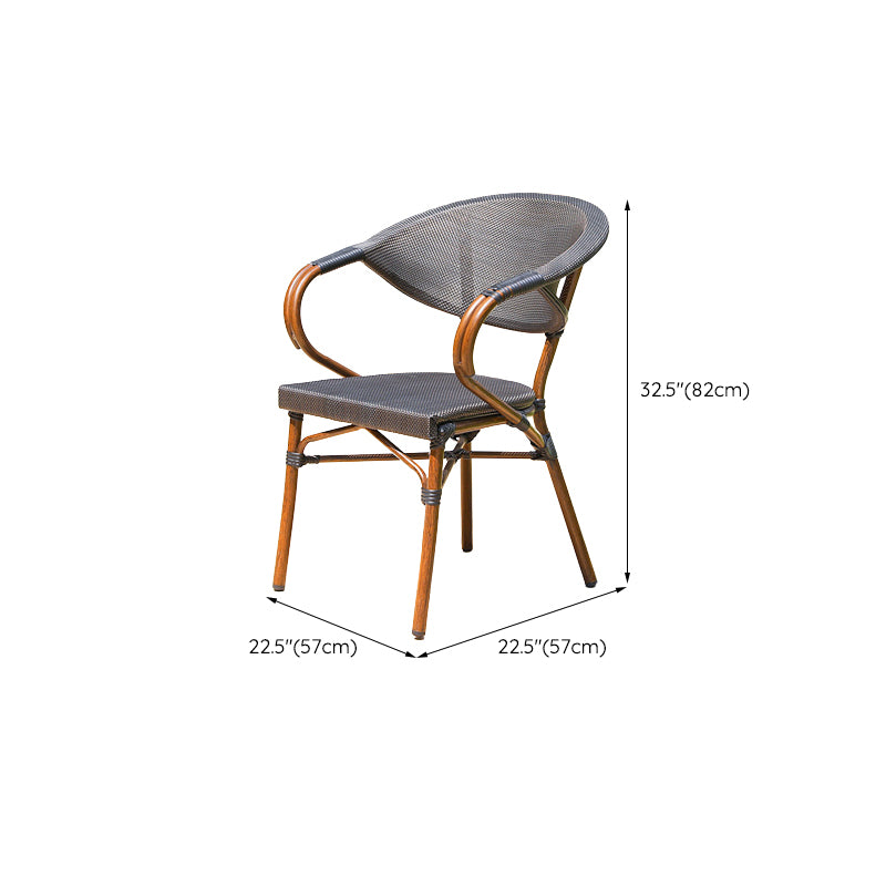 Contemporary Plastic Outdoors Dining Chairs Stacking Patio Dining Chair