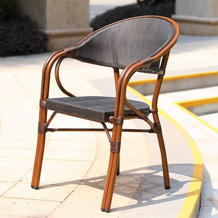 Tropical Rattan Patio Dining Open Back Outdoors Dining Chairs