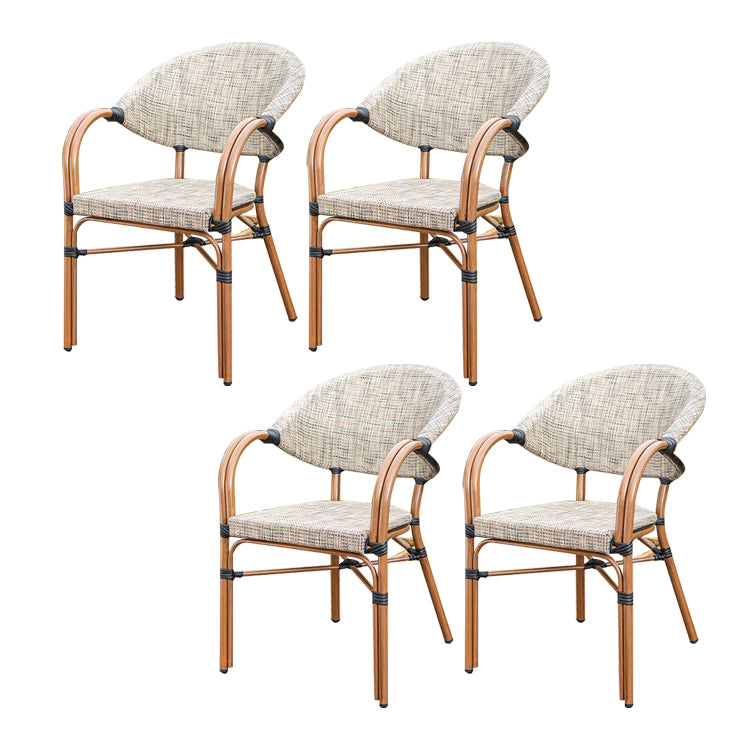 Tropical Rattan Patio Dining Open Back Outdoors Dining Chairs