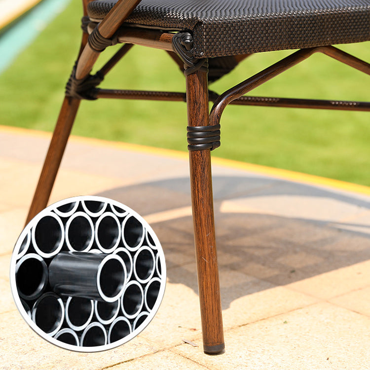 Tropical Rattan Patio Dining Open Back Outdoors Dining Chairs