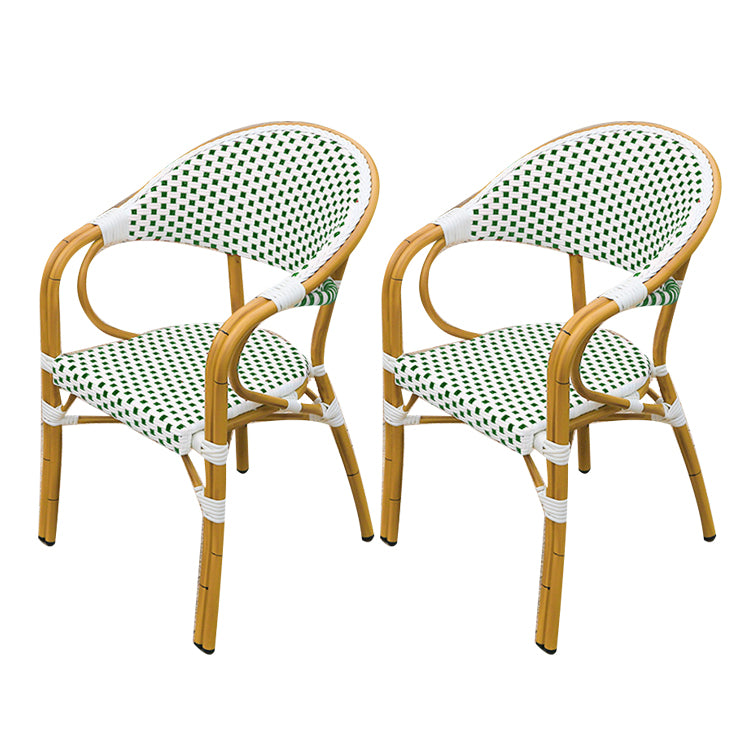 Tropical Rattan Patio Dining Open Back Outdoors Dining Chairs