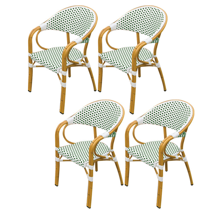 Tropical Rattan Patio Dining Open Back Outdoors Dining Chairs