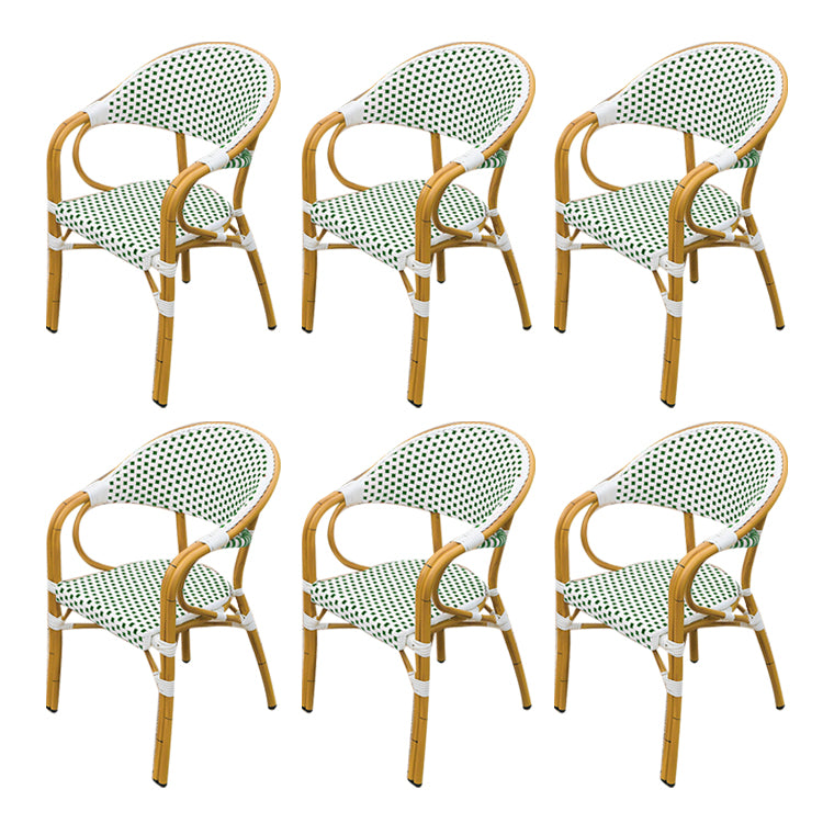 Tropical Rattan Patio Dining Open Back Outdoors Dining Chairs