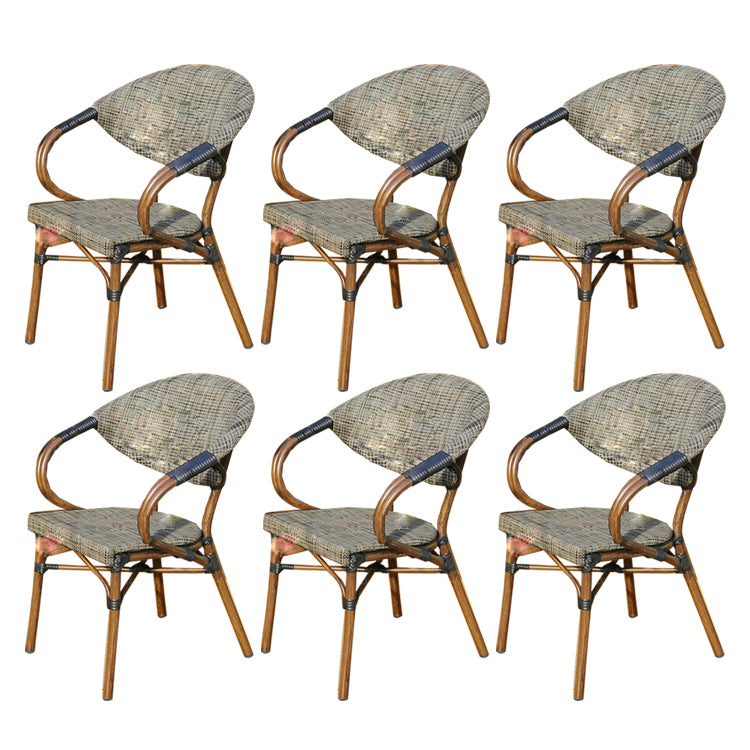 Tropical Rattan Patio Dining Open Back Outdoors Dining Chairs