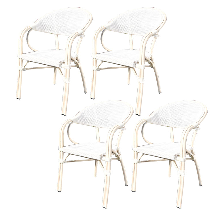 Tropical Rattan Patio Dining Open Back Outdoors Dining Chairs