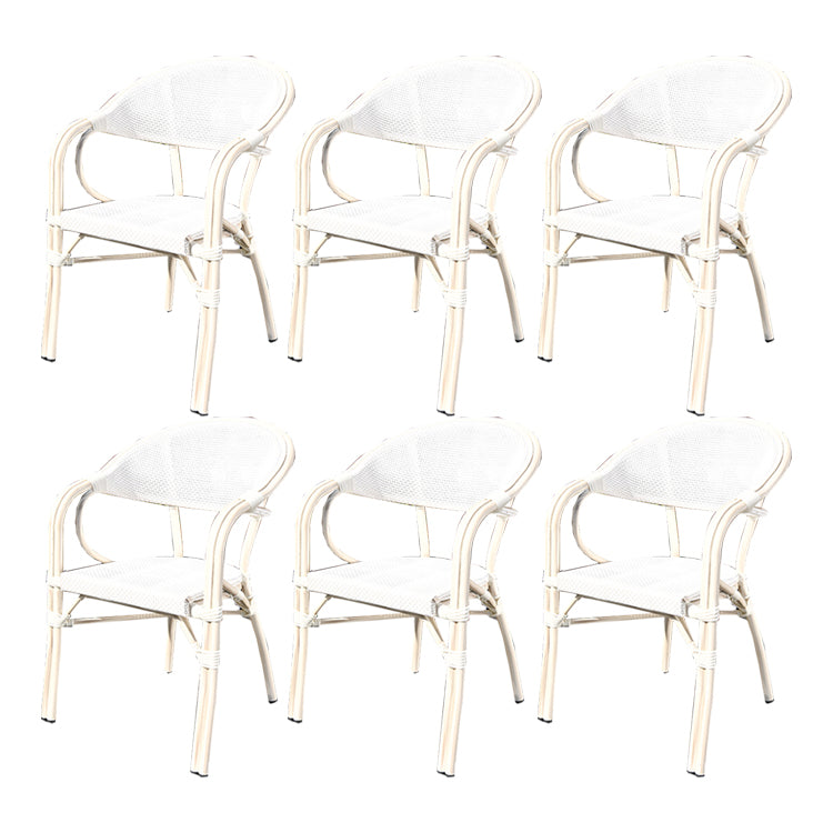 Tropical Rattan Patio Dining Open Back Outdoors Dining Chairs