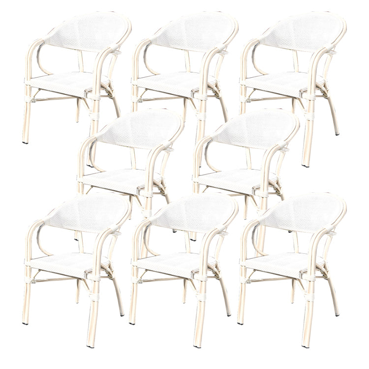 Tropical Rattan Patio Dining Open Back Outdoors Dining Chairs