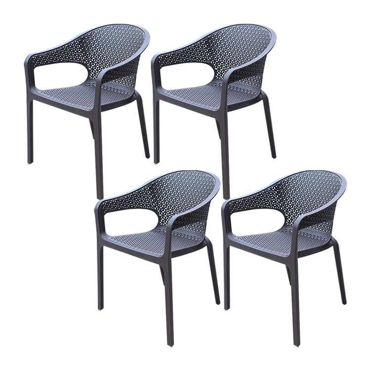 Tropical Rattan Patio Dining Open Back Outdoors Dining Chairs