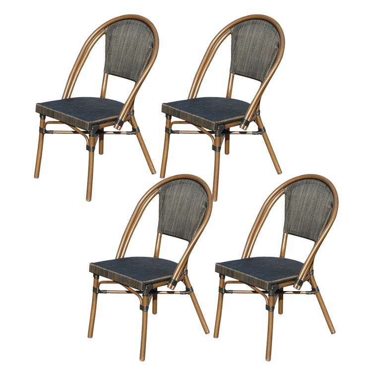 Tropical Rattan Patio Dining Open Back Outdoors Dining Chairs