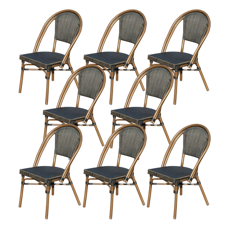 Tropical Rattan Patio Dining Open Back Outdoors Dining Chairs