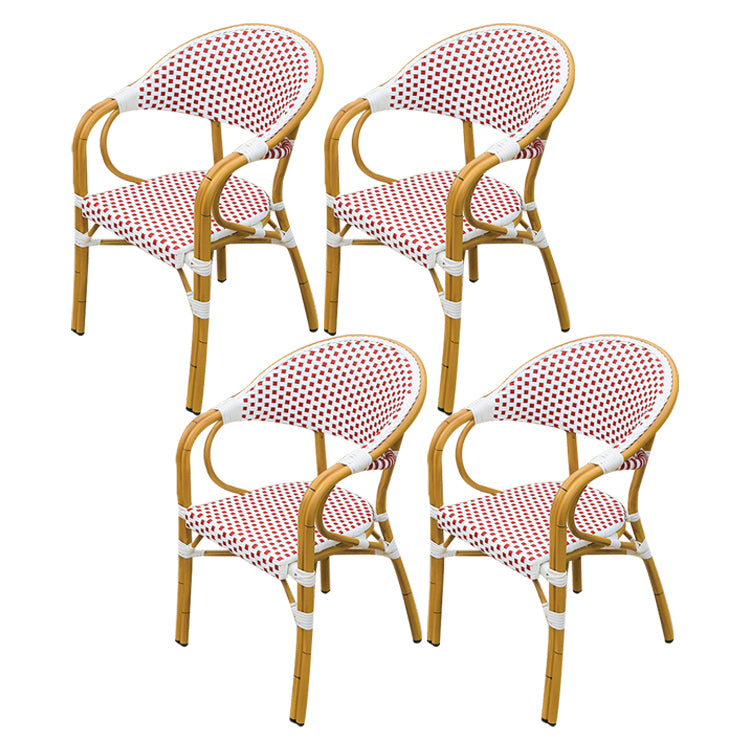 Tropical Rattan Patio Dining Open Back Outdoors Dining Chairs