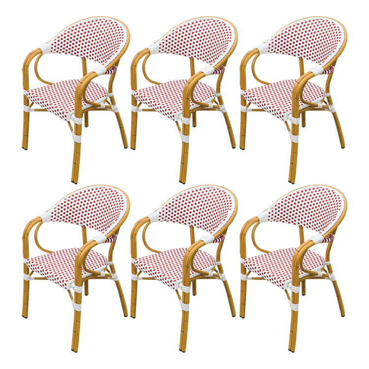 Tropical Rattan Patio Dining Open Back Outdoors Dining Chairs