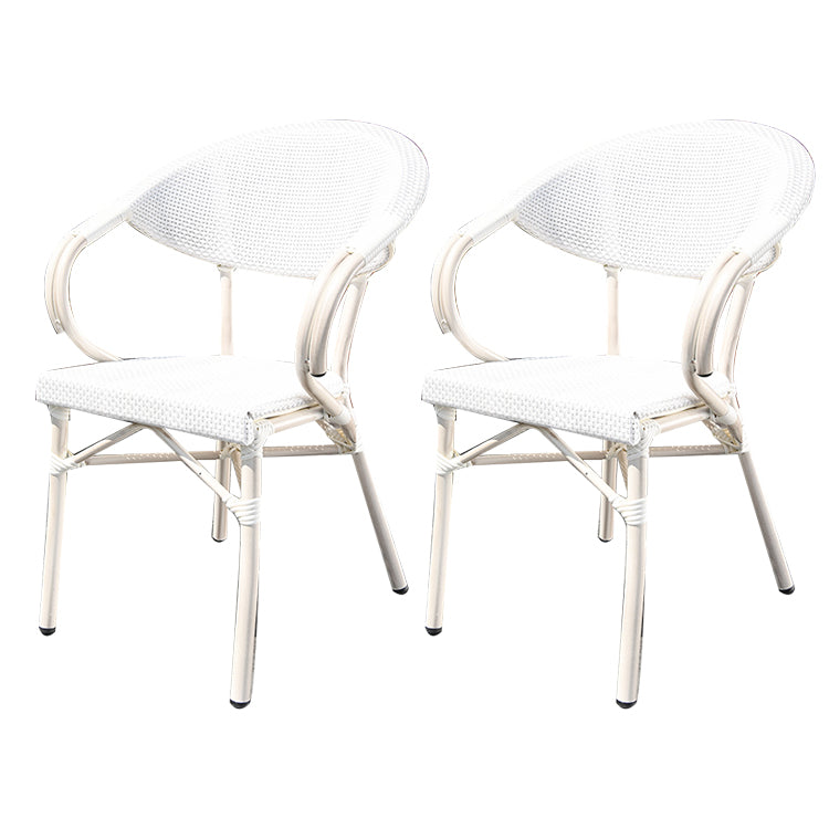 Tropical Rattan Patio Dining Open Back Outdoors Dining Chairs