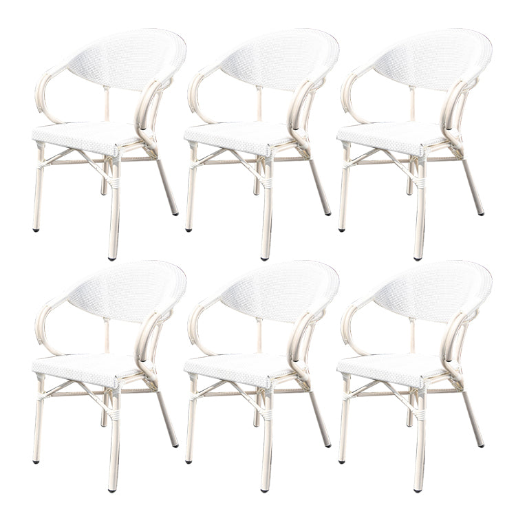 Tropical Rattan Patio Dining Open Back Outdoors Dining Chairs