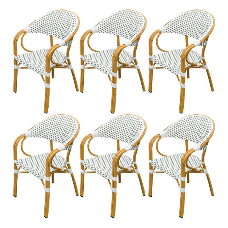 Tropical Rattan Patio Dining Open Back Outdoors Dining Chairs