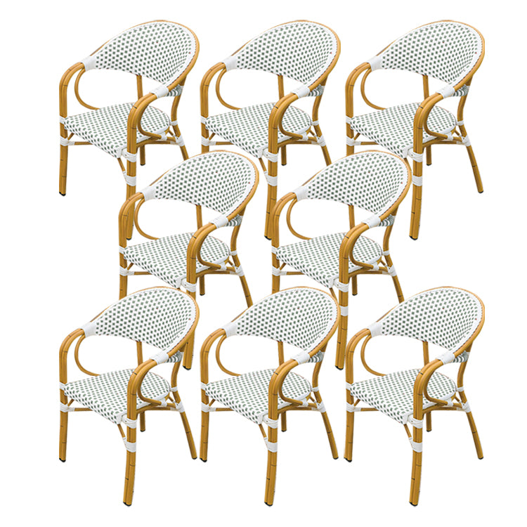 Tropical Rattan Patio Dining Open Back Outdoors Dining Chairs