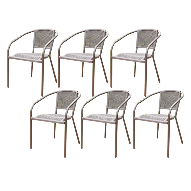 Tropical Rattan Patio Dining Open Back Outdoors Dining Chairs
