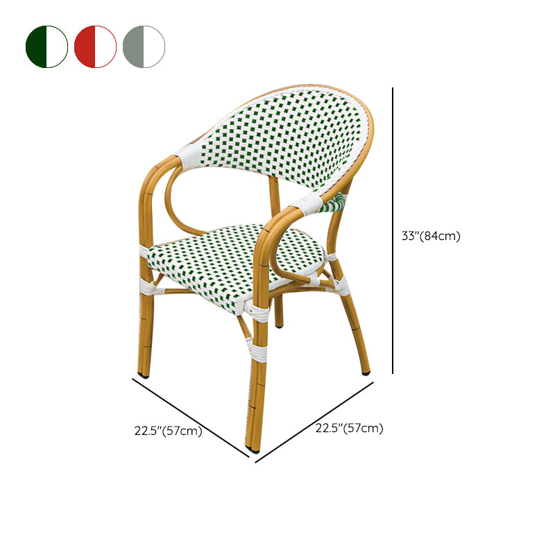 Tropical Rattan Patio Dining Open Back Outdoors Dining Chairs