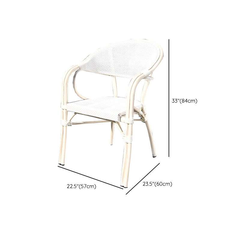 Tropical Rattan Patio Dining Open Back Outdoors Dining Chairs