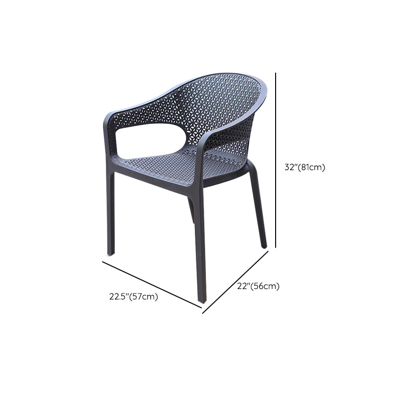 Tropical Rattan Patio Dining Open Back Outdoors Dining Chairs