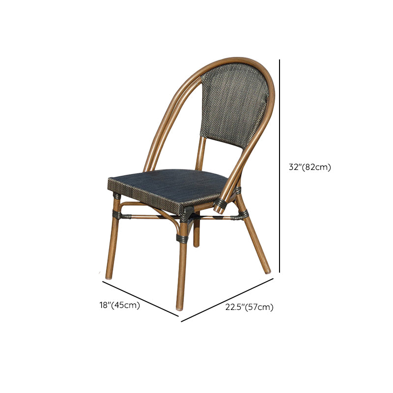 Tropical Rattan Patio Dining Open Back Outdoors Dining Chairs