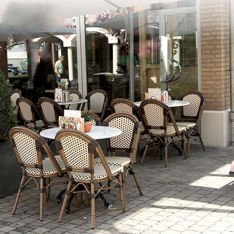 Tropical High Backrest Outdoors Dining Chairs with Rattan Dining Armchair