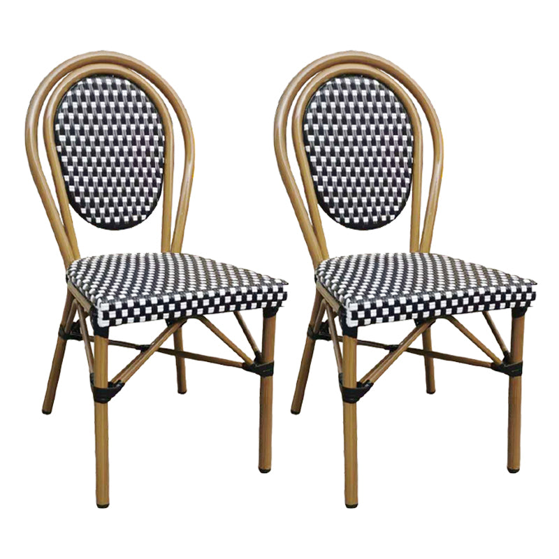 Tropical High Backrest Outdoors Dining Chairs with Rattan Dining Armchair