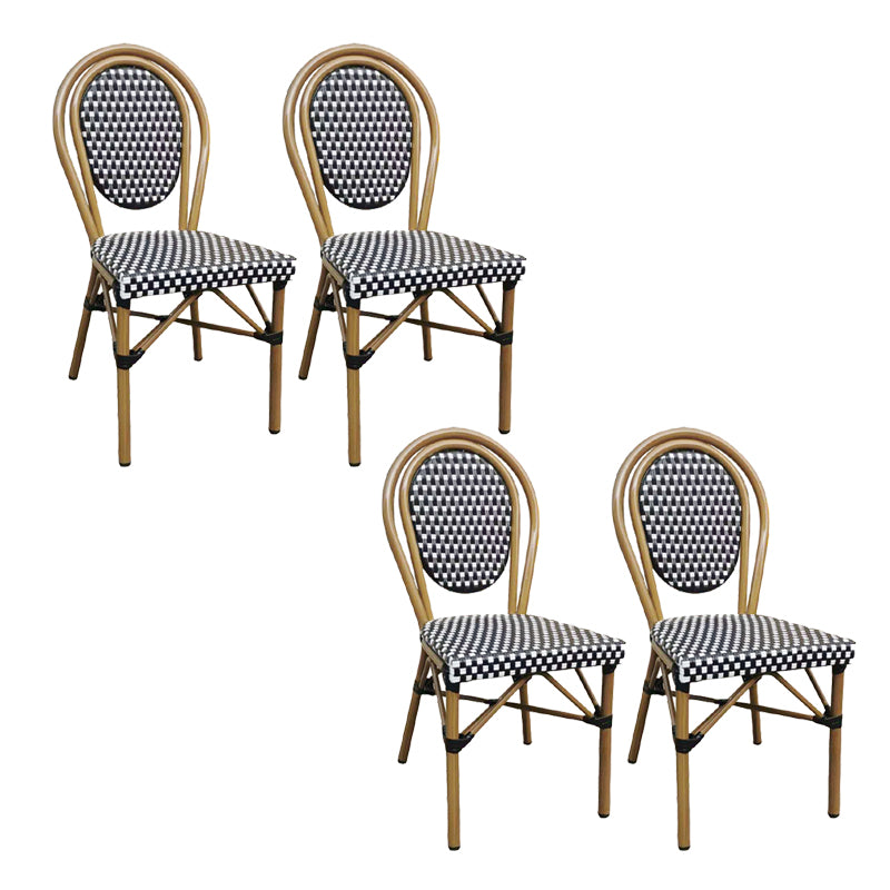 Tropical High Backrest Outdoors Dining Chairs with Rattan Dining Armchair